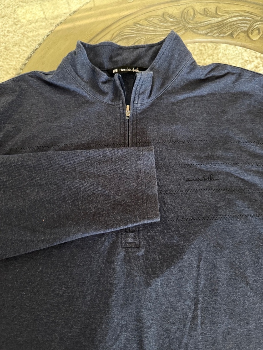 Travis Mathew Pullover Mens XXL Blue Quarter Zip Performance Stretch Golf
